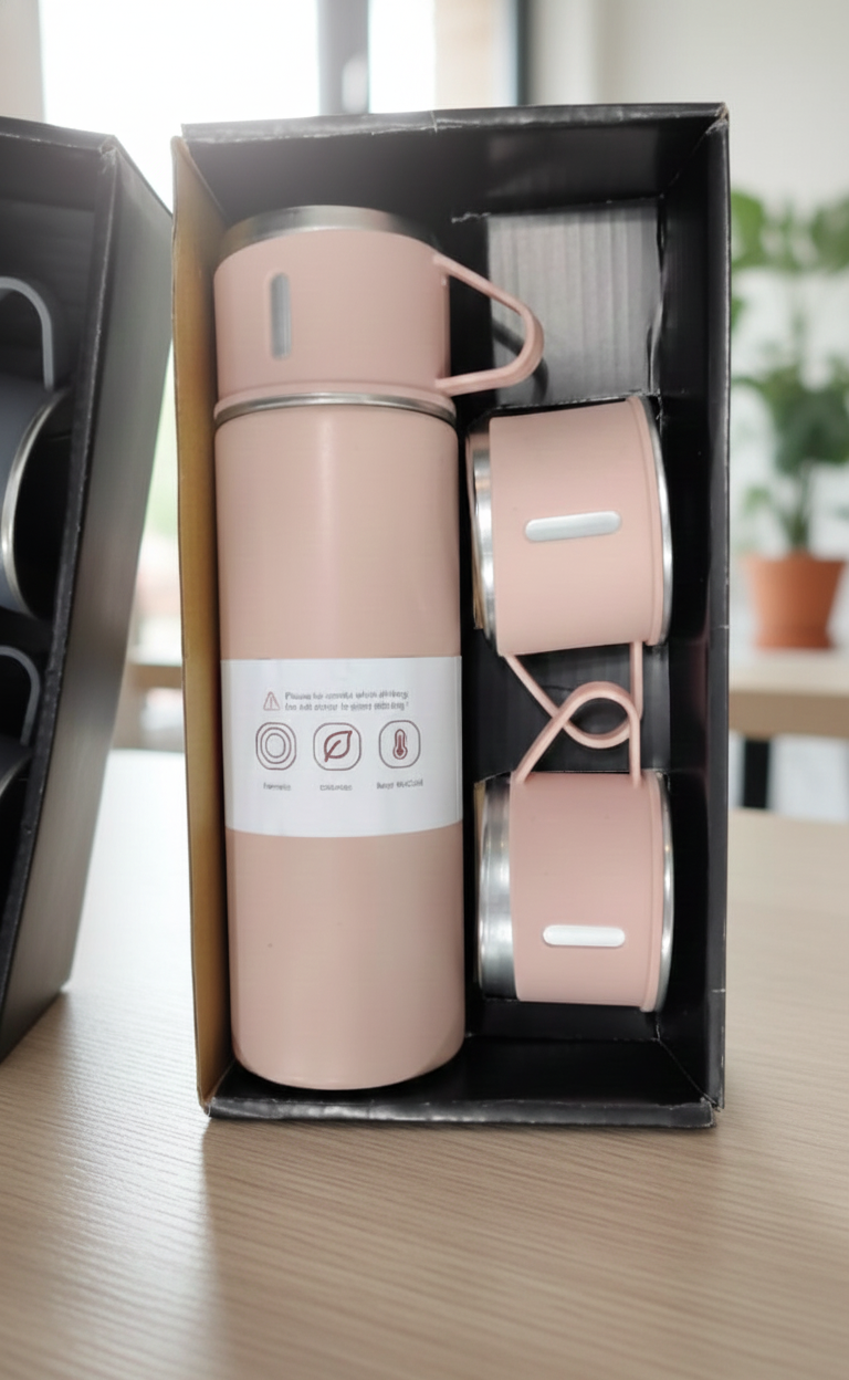 Termo con Vasos Integrados 500 ml – Diseño Compacto y Portátil para Café o Té - Image 3